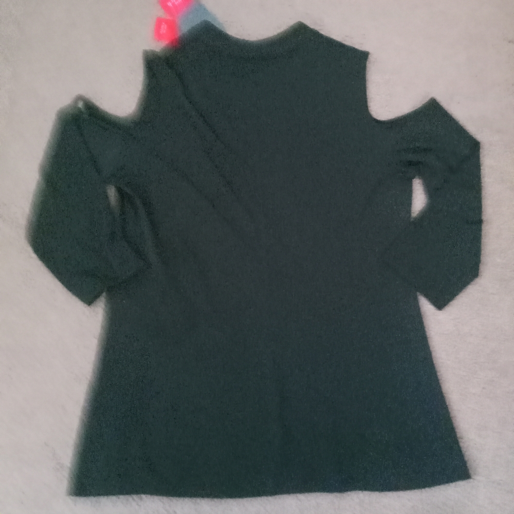 NWT Bold Elements Black Cold Shoulder Blouse Sz L… - image 2